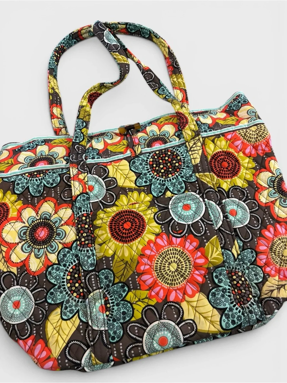 Retired Vera Bradley Flower Shower Floral Quilted Tote Bag